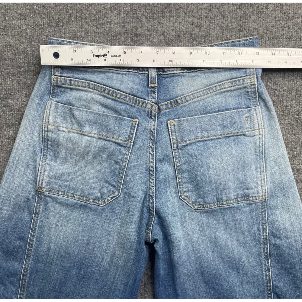 Pilcro barrel Wide Leg Jeans Women's 25 Blue Light Wash High Rise Seamed Denim - Picture 5 of 9